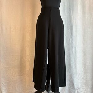 Max Studio Black Wide-Leg Culottes High Waist Pleated Pants Size L